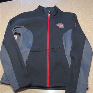 Spyder Black and Gray Ski Jacket with Red Accents